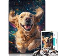 1000 Pieces Jigsaw Puzzles For Teens And Adults Galaxy Golden Retriever 1000 Piece Jigsaw,Wishlist with Santa Claus for And Age 14 50x75cm