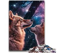 1000 Pieces Jigsaw Puzzles For Teens And Adults Galaxy Wolf Teenager Puzzles,for Challenging Toy Game And Family Play (75x50cm)
