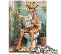 1000 Pieces Jigsaw Puzzles For Teens And Adults Giraffe on The Toilet 1000 Piece Puzzle,for Educational Game Challenge Toy Deal As Gifts for The Whole Family (50x75cm)