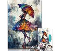 1000 Pieces Jigsaw Puzzles For Teens And Adults Girl Holding An Umbrella Adult Jigsaw,Staycation Kill Time with Fully Interlocking Randomly Shaped Pieces 75x50cm