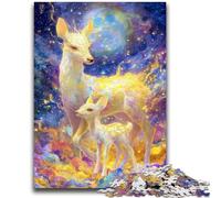 1000 Pieces Jigsaw Puzzles For Teens And Adults Golden Animal Deer 1000 Pieces for Teenagers,Challenging Game Toys Wall Decoration Unique Birthday And Xmas Gifts (50x75cm)