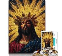 1000 Pieces Jigsaw Puzzles For Teens And Adults Golden Jesus 1000 Pieces for Adults,Challenging Game for Is Ideal As A Gift for The Whole Family 75x50cm