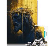 1000 Pieces Jigsaw Puzzles For Teens And Adults Golden Jesus,Educational Family Game Wall Decoration Unique Birthday And Xmas Gifts (75x50cm)