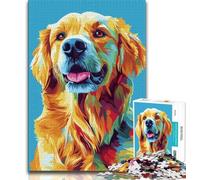 1000 Pieces Jigsaw Puzzles For Teens And Adults Golden Retriever Portrait,Vibrant And Unique Design Relaxing & Challenging Puzzle Experience (38x26cm)