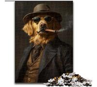1000 Pieces Jigsaw Puzzles For Teens And Adults Golden Retriever Smoking, Train Your Brain And Hands Unique Birthday And Gifts for Age 14+ (size 50x75cm)