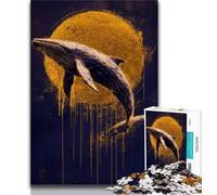 1000 Pieces Jigsaw Puzzles For Teens And Adults Golden Whale 1000 Pieces for Teenagers,Fun Games Wall Decoration Unique Birthday And Xmas Gifts 38x26cm
