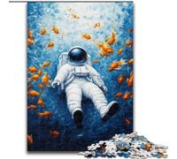 1000 Pieces Jigsaw Puzzles For Teens And Adults Goldfish And Astronaut,Family Activity Fun at Home Activities,Birthday Present,Travel Gifts 50x75cm