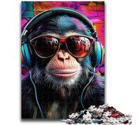 1000 Pieces Jigsaw Puzzles For Teens And Adults Gorilla with Headphones Educational Stress Relief Toy Parent-child Interaction for And Age 14 50x75cm