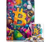 1000 Pieces Jigsaw Puzzles For Teens And Adults Graffiti Bitcoin Adult Jigsaw,Educational Toys & Games for Adults And Teenagers (size 38x26cm)