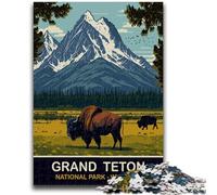 1000 Pieces Jigsaw Puzzles For Teens And Adults Grand Teton Bison Challenging To Complete But Fun And Humorous Birthday Present, Gifts, Wall Art (size 50x70cm)