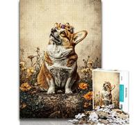 1000 Pieces Jigsaw Puzzles For Teens And Adults Happy Corgi Puzzles for Adults,Learning Educational Toys Family Games Gifts for Friends And Family 75x50cm