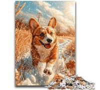 1000 Pieces Jigsaw Puzzles For Teens And Adults Happy Corgi Stress Reliever Difficult Challenge Is Ideal As Gifts for The Whole Family 26x38cm