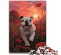 1000 Pieces Jigsaw Puzzles For Teens And Adults Happy English Bulldog for And 14 Years And over Interesting Stress Reduction Gifts for Friends And Family 50x75cm