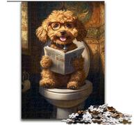 1000 Pieces Jigsaw Puzzles For Teens And Adults Happy Goldendoodle, Stress Reliever Difficult Challenge Secret Santa Gifts (Size50x75cm)