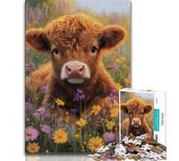 1000 Pieces Jigsaw Puzzles For Teens And Adults Highland Cow Baby 1000 Piece Puzzle,Stress Reliever Staycation Kill Time Wishlist with Santa Claus (size 75x50cm)