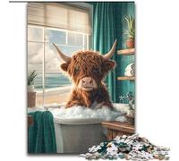 1000 Pieces Jigsaw Puzzles For Teens And Adults Highland Cow, Educational Games Home Decoration Is Ideal As A Gift for The Whole Family 26x38cm