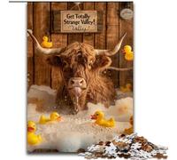 1000 Pieces Jigsaw Puzzles For Teens And Adults Highland Cow, for Educational Game Challenge Toy Enhance Memory for Age 14 (Size 50x75cm)