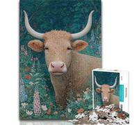 1000 Pieces Jigsaw Puzzles For Teens And Adults Highland Cow,Stress Reliever Difficult Challenge Is Ideal As Gifts for The Whole Family (75x50cm)
