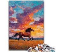 1000 Pieces Jigsaw Puzzles For Teens And Adults Horses on The Grassland Suitable for People Aged 14 And Above Educational Game Challenge Toy Gift For Birthdays 26x38cm