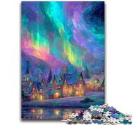 1000 Pieces Jigsaw Puzzles For Teens And Adults Houses Under The Aurora Teenager Puzzles,is Ideal As Gifts for The Whole Family for Age 14 (75x50cm)