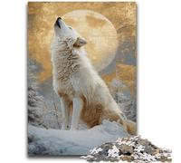 1000 Pieces Jigsaw Puzzles For Teens And Adults Howling White Wolf 1000 Piece Jigsaw,Wishlist with Santa Claus for And Age 14 (38x26cm)