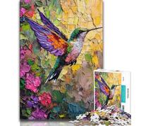 1000 Pieces Jigsaw Puzzles For Teens And Adults Hummingbird Oil Painting 1000 Pieces for Adults,with Matching Poster And Trivia Sheet for Ages 14+ 38x26cm