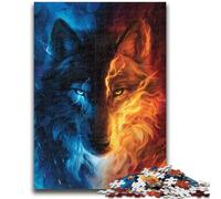 1000 Pieces Jigsaw Puzzles For Teens And Adults Ice And Fire Wolf Teenager Puzzles,is Ideal As Gifts for The Whole Family for Age 14 (26x38cm)