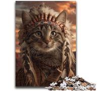 1000 Pieces Jigsaw Puzzles For Teens And Adults Indian Cat Challenging Game And Family Play Educational Game for Birthday, Chrismas 26x38cm