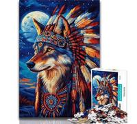 1000 Pieces Jigsaw Puzzles For Teens And Adults Indian Wolf,Stress Reliever Difficult Challenge Is Ideal As Gifts for The Whole Family (75x50cm)