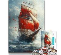 1000 Pieces Jigsaw Puzzles For Teens And Adults Japanese Ancien Boat Puzzles,deal As Gifts for The Whole Family for Ages 14+ 75x50cm