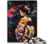 1000 Pieces Jigsaw Puzzles For Teens And Adults Japanese Geisha Brain Teaser Game Educational Game for Birthday, Chrismas for for Age 14 50x75cm