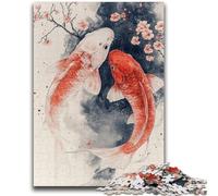 1000 Pieces Jigsaw Puzzles For Teens And Adults Japanese Style Koi 1000 Pieces for Teenagers,Decompressing Intellectual Educational Toy Perfect Decoration (38x26cm)