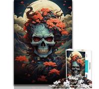 1000 Pieces Jigsaw Puzzles For Teens And Adults Japanese Style Skull Puzzles for Adults,Family Game Stress Reliever Difficult Challenge Suitable for Couples (size 75x50cm)