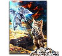 1000 Pieces Jigsaw Puzzles For Teens And Adults Jesus Cat Praying Learning Educational Toys Fun at Home Activities, Birthday Present,Travel Gifts 50x75cm