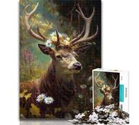 1000 Pieces Jigsaw Puzzles For Teens And Adults Jungle Deer Oil Painting 1000 Piece Jigsaw,Wishlist with Santa Claus for And Age 14 26x38cm