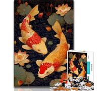 1000 Pieces Jigsaw Puzzles For Teens And Adults Koi,Stress Reliever Difficult Challenge Is Ideal As Gifts for The Whole Family (75x50cm)