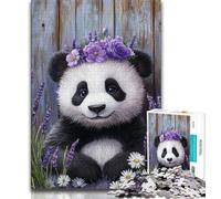 1000 Pieces Jigsaw Puzzles For Teens And Adults Lavender Panda,Family Activity Fun at Home Activities,Birthday Present,Travel Gifts 38x26cm