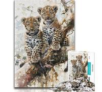 1000 Pieces Jigsaw Puzzles For Teens And Adults Leopard on The Tree Puzzles for Adults,Family Game Stress Reliever Difficult Challenge Suitable for Couples (size 38x26cm)