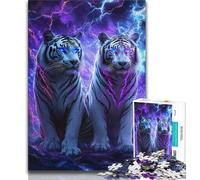 1000 Pieces Jigsaw Puzzles For Teens And Adults Lightning Tiger,Challenging To Complete But Fun And Humorous Unique Birthday And Gifts 38x52cm