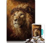 1000 Pieces Jigsaw Puzzles For Teens And Adults Lion Jesus,Vibrant And Unique Design Relaxing & Challenging Puzzle Experience 38X26CM