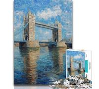 1000 Pieces Jigsaw Puzzles For Teens And Adults London Bridge Oil Painting Puzzles,is Ideal As Gifts for The Whole Family for Age 14 (size 75x50cm)