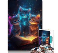 1000 Pieces Jigsaw Puzzles For Teens And Adults Magic Kitten,Family Activity Fun at Home Activities,Birthday Present,Travel Gifts 75x50cm