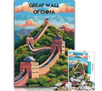 1000 Pieces Jigsaw Puzzles For Teens And Adults Majestic Great Wall,Vibrant And Unique Design Relaxing & Challenging Puzzle Experience (38x26cm)