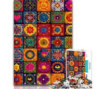 1000 Pieces Jigsaw Puzzles For Teens And Adults Mandala Flower Collage 1000 Pieces for Teenagers,for Educational Game Challenge Toy Birthday Present, Gifts, Wall Art (size 75x50cm)