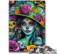 1000 Pieces Jigsaw Puzzles For Teens And Adults Mexican Skull Girls Stress Reliever Difficult Challenge Is Ideal As Gifts for The Whole Family 26x38cm