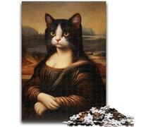 1000 Pieces Jigsaw Puzzles For Teens And Adults Mona Lisa Cat Challenging To Complete But Fun And Humorous Birthday Present, Gifts, Wall Art 50x75cm