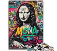 1000 Pieces Jigsaw Puzzles For Teens And Adults Mona Lisa Graffiti Suitable for People Aged 14 And Above Educational Game Challenge Toy Gift For Birthdays 50x75cm
