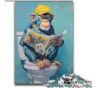 1000 Pieces Jigsaw Puzzles For Teens And Adults Monkey Sitting on The Toilet,Vibrant And Unique Design Relaxing & Challenging Puzzle Experience 38x52cm