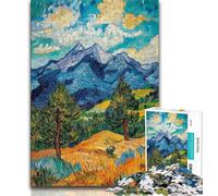 1000 Pieces Jigsaw Puzzles For Teens And Adults Mountain Painting by Night Sky,Toys Educational Games Stress Relieving Great Gifts And Toys (38x26cm)