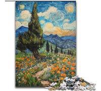 1000 Pieces Jigsaw Puzzles For Teens And Adults Mountain Painting by Van Gogh, Educational Toys for Is Ideal As A Gift for The Whole Family for And 14 Years Old (Size 50x75cm)